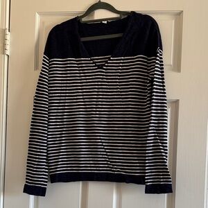 GAP Navy and White Striped Sweater, Medium